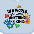 thumbnail image 4 of Inktastic In a World You Can Be Anything Be Kind Autism Awareness Boys or Girls Baby Bib, 4 of 4
