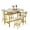 White+Gold, variant on UHOMEPRO 5 Piece Bar Table Set, Counter Height Table Set with 4 Stools, Modern Kitchen Bar Table and Stool Set with Storage Rack, Metal Dining Table Set for 4 for Dining Room Kitchen, Brown+White