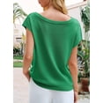 thumbnail image 3 of Short Sleeve Womens One Shoulder Sweater Tops Casual Loose Knit Going Out Shirt, 3 of 6