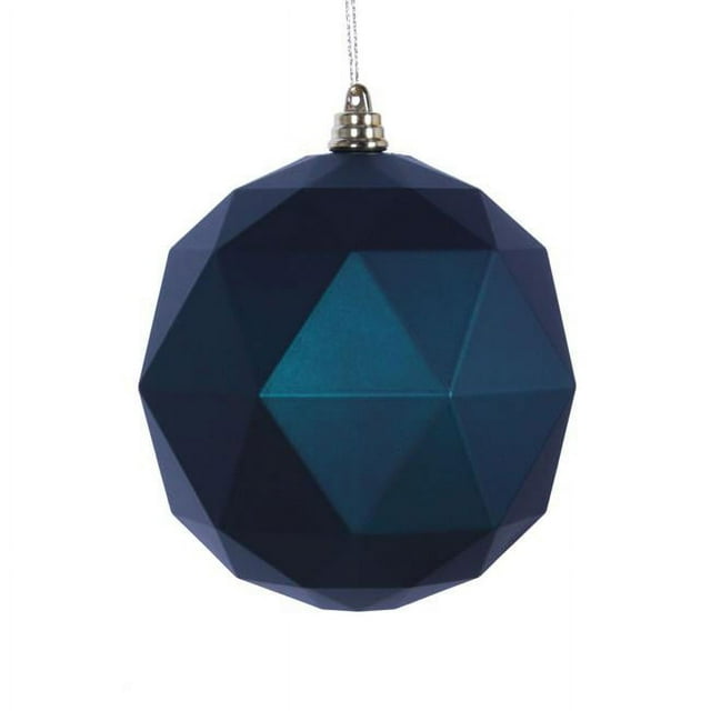 Vickerman M177562DM Boule d'Ornement de Noël Géométrique Mate Bleu Mer 8 Po.