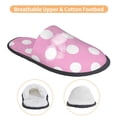 thumbnail image 3 of Fotbe Pink And White Polka Dot Pantuflas Peludas para Mujer con Estampado, Zapatillas de Peluche, Zapatos de Invierno para Casa, Uso Interior y Exterior-Large, 3 of 8