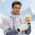 thumbnail image 6 of Rechargeable Lithium Battery Heating Gloves - Unisex Electric Warm Gloves for Motorcycle Riding, Skiing & Winter Outdoor Activities - Waterproof & Windproof Heated Gloves, 11.81in/30cm, White, 6 of 9