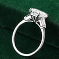thumbnail image 5 of Bow Jewelry 14K White Gold Plated 1.97 Ct Radiant Cut Moissanite Ring - Gorgeous Mid Century Engagement Wedding Baguette Ring - Beautiful Solitaire Engagement Ring - Ideal Valentine Proposal Ring, 5 of 8