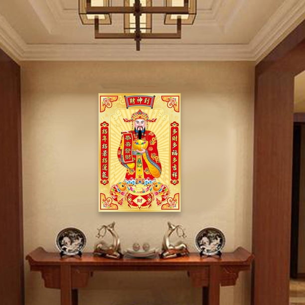 Decoración de año Nuevo Chino, cartel decorativo Oriental para puerta del Festival de Primavera, adorno de cartel de la riqueza para suministr Estilo A