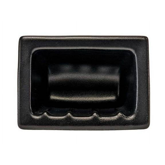 Porcelain Recessed Soap Dish - Approx 6"x4" - Black Glossy - Foot Rest Holder Niche for Shower Bathroom