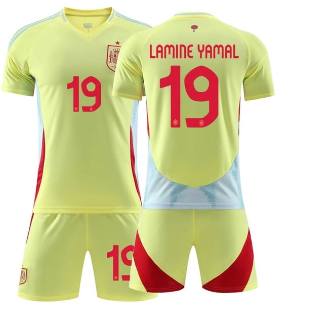 Maillot de Soccer Spain Extérieur RODRIGO 16 LAMINE Yamaha 19 pour Garçons et Filles