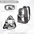 thumbnail image 4 of ZUXONGSY Cat Daisy Print Clear Backpack 3 Piece Set for School, Transparent Bookbag with Mesh Pockets, Lightweight Clear Backpack for Student Daily Use, 4 of 5