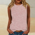 thumbnail image 2 of Dyfzdhu Tank Tops for Women Plus Size Striped Crew Neck Sleeveless Shirts Casual Loose Fit Summer Tops Red, 2 of 4