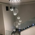 thumbnail image 3 of LED Crystal Modern 11-Light LED Polished Chrome Raindrop Pendant Light with Clear Glass Shade, 3 of 11