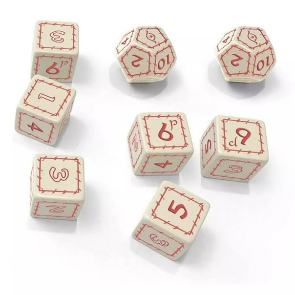 The One Ring: Engraved White Dice Set, 8 Pieces
