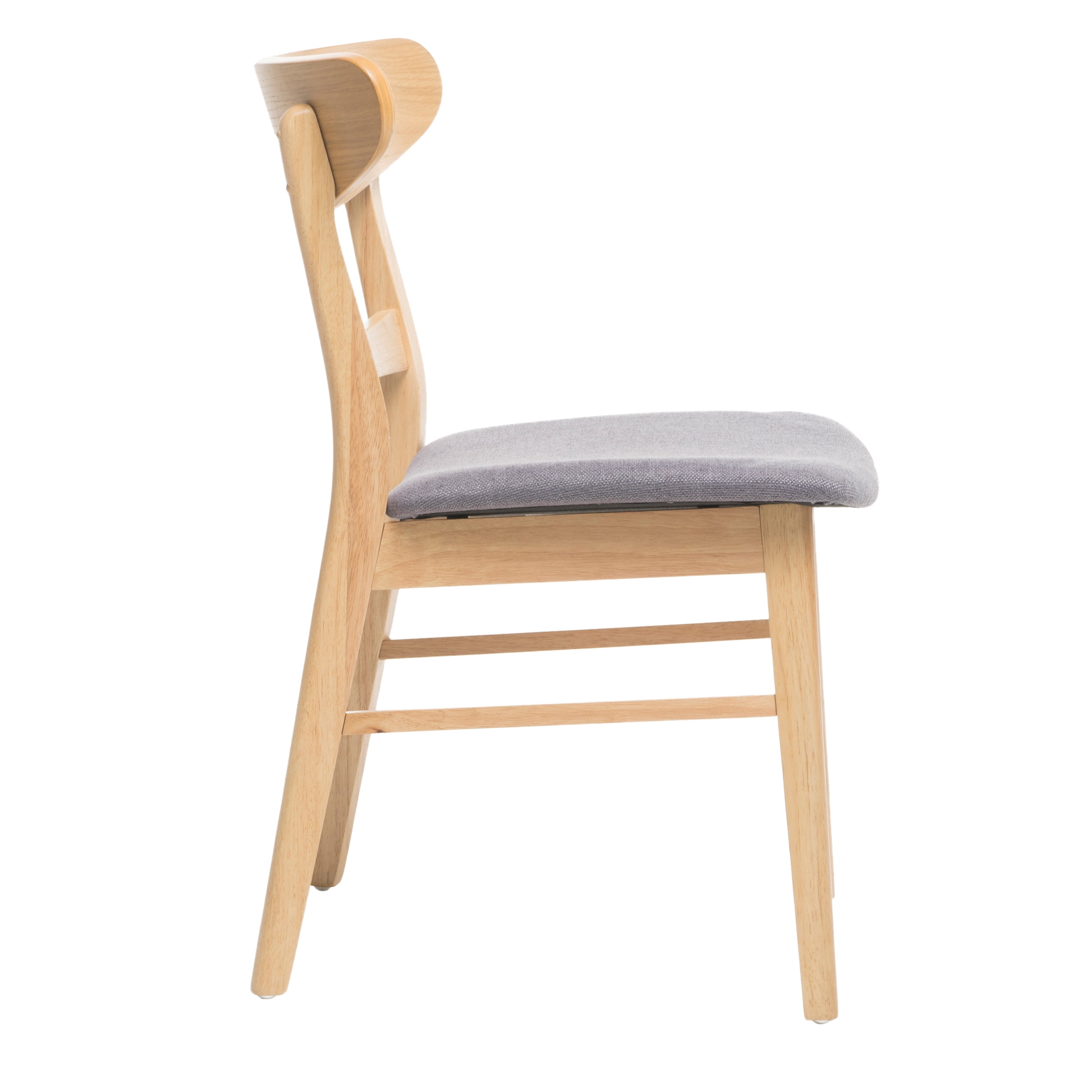 GDF Studio Isador Mid Century Modern Fabric Upholstered Wood Dining Chairs, Set of 2, Dark Gray and Natural Oak