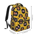 thumbnail image 2 of Haiem Retro Vinyl Records Printed School Backpack,Casual Travel Lightweight Backpack,Durable Comfortable Multifunctional Backpack,Laptop Backpack, 2 of 5