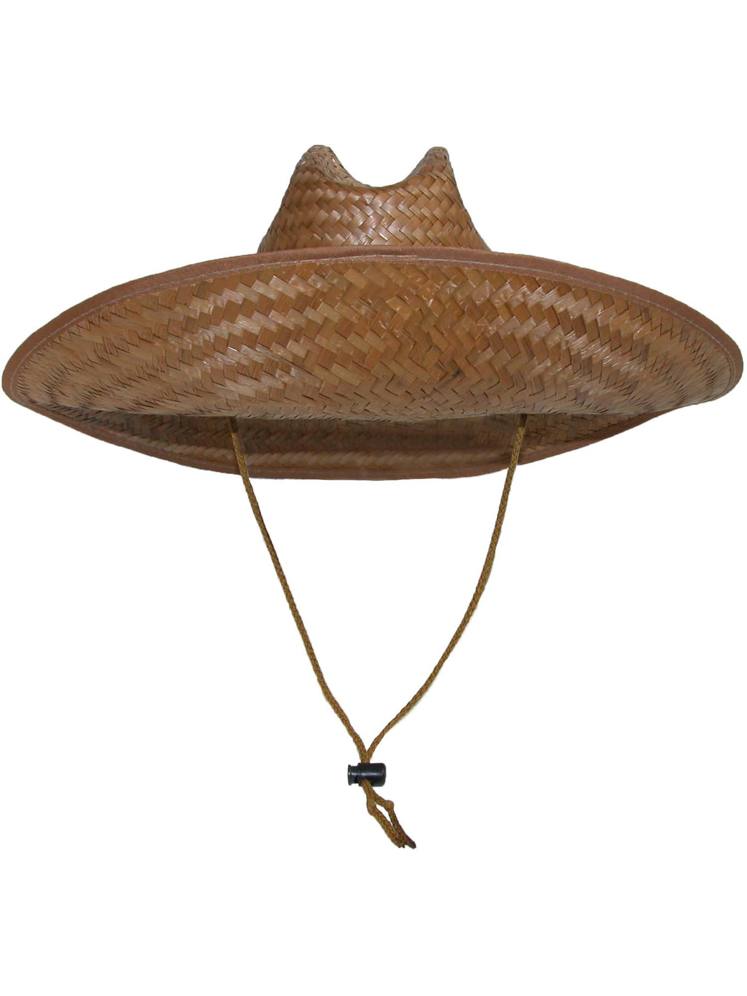 CTM Palm Straw Lifeguard Hat with Wide Brim 