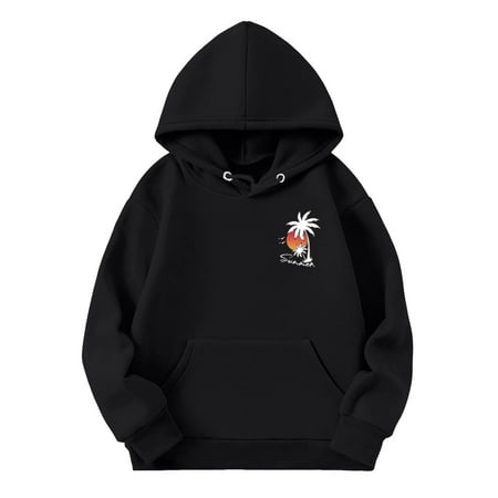 

Kids Girls Sports Shirt Boy Girl Casual Coconut Tree Print Hoodie Pullover Hooded Sweatshirt with Pocket Suitable for Teen Toddler Winter Hoodie Sweatshirt for Boys Edge Hoodie Sweatshirt Girls