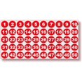 thumbnail image 1 of shiyou-Red Consecutive Number Stickers \u2013 1 to 50, 1-inch, 1 Set \u2013 Vinyl Self Adhesive Premium Decal, Ideal for Inventory, Storage, Organizing, Boxes, Bins, Toolbox, Lockers & More, Indoor/O, 1 of 4