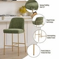 thumbnail image 2 of ReNest 27" Counter Height Bar Stools Set of 4 for Kitchen Island, Upholstered Fabric, Moss Green, 2 of 9