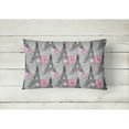 thumbnail image 2 of Watercolor Pink Flowers Eiffel Tower Canvas Fabric Decorative Pillow, 2 of 3