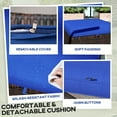 thumbnail image 4 of Outsunny 2 Pieces Wicker Outdoor Ottomans with Cushions, 3-in-1 PE Rattan Ottoman Seat, Footrest and Side Table for Backyard, Poolside, Dark Blue, 4 of 9