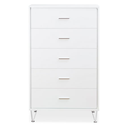 Acme Furniture Deoss White Chest With Five Drawers Walmart Com