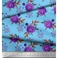 thumbnail image 3 of Soimoi Blue Cotton Duck Fabric Leaves & Peony Floral Decor Fabric Printed Yard 42 Inch Wide, 3 of 3