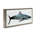 thumbnail image 3 of Stupell Industries Watercolor Textured Shark Animals & Insects Painting Brown Floater Framed Canvas Art Print Wall Art, 25 x 11, 3 of 9