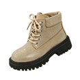 thumbnail image 3 of LTTVQM Rhinestone Combat Boots Womens Platform Chunky Heel Lug Sole Lace Up Ankle Boots Anti-Skid Casual Comfortable Fall Winter Outdoor Walking Boots Yellow 40(US-8), 3 of 4