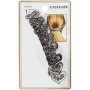 Conair Large Rhinestone Heart Row Auto Clasp Barrette