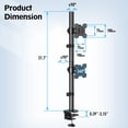 thumbnail image 6 of HOMOUNT Dual Monitor Stand, Vertical Monitor Desk Mount for 2 Max 32 inch Stack Screen Monitors, Height Adjustable, Swivel, Tilt, up to 17.6lbs, 6 of 8