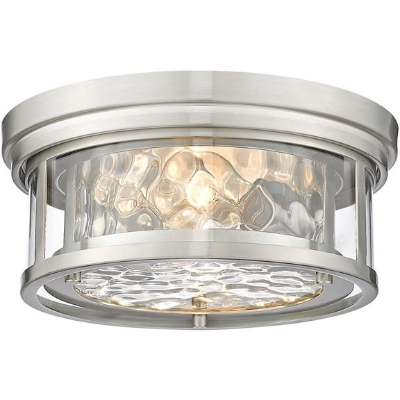 493F2-BN-Z-Lite-Clarion - 2 Light Flush Mount In Transitional Style-5 Inches Tall and 12 Inches Wide-Brushed Nickel Finish
