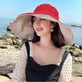 thumbnail image 2 of Women's Sun Hats Summer Beach UV Protection UPF Packable Wide Brim Chin Strap,Can be Worn on Both Sides Oversized Bucket Hat, 2 of 4