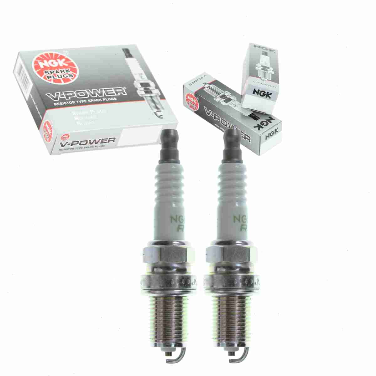 2 pc NGK 3735 V-Power Spark Plugs for 07-23116 22401KA100 3125 3182 7407 7408 B695-18-110 E3.56 F6DCO FR7KTC FR8KTC Q20-U Q20U11 Ignition Wire Secondary Fits select: 1987-1992 TOYOTA SUPRA