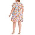 thumbnail image 3 of Agnes Orinda Women's Plus Dresses Floral Drawstring Waist V Neck Dress, 3 of 6