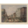 thumbnail image 2 of Unknown 18x15 Gold Ornate Wood Framed with Double Matting Museum Art Print Titled - Elevated Railway Near Wall Street, 2 of 4