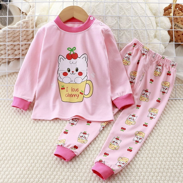 Weiqiqre Ensemble pour Enfants Confortable Nouvelle Mode Décontractée pour Enfants Pyjama Imprimé pour Garçons Manches Longues Col Rond Ensemble Vêtements de Maison pour Bébé