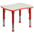 thumbnail image 3 of Flash Furniture 21.875''W x 26.625''L Rectangular Red Plastic Height Adjustable Activity Table with Grey Top, 3 of 7