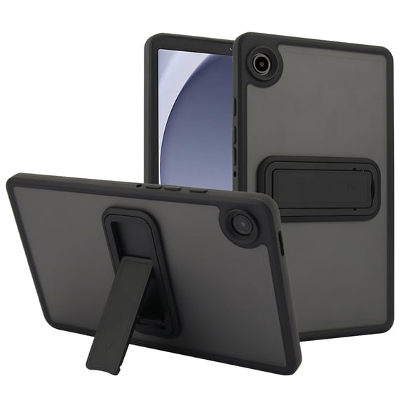 Decase for Samsung Galaxy Tab A9 8.7" 2023 Release Clear Case with Kickstand, Hard Plastic Back Shock-Absorbing TPU Frame Protective, Lightweight Slim Transparent Cover,Black