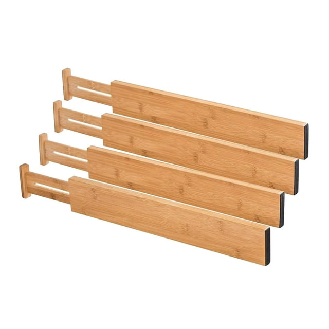 Separadores de cajón Ajustables de bambú Sunnimix 4x organizador de Utensilios 56x6x1.5cm