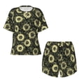thumbnail image 4 of Kdxio Sunflowers Print Pajamas Sets for Women Short-Sleeved Pjs with Lounge Shorts Two Piece Sleepwear S-4XL, 4 of 9