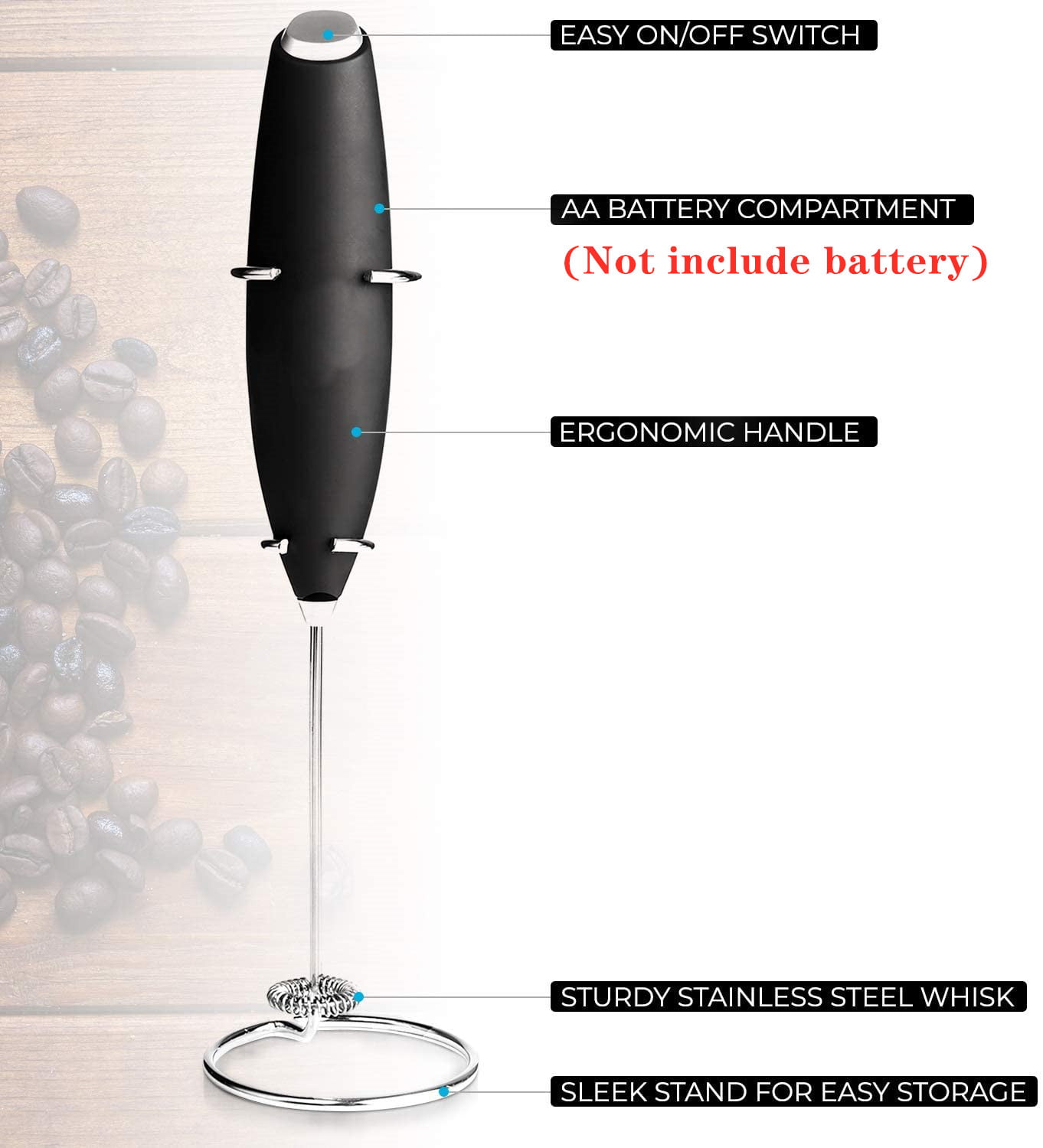 Dropship Milk Frother Handheld, Battery Powered Drink Mixer For Matcha  Coffee, Electric Portable Whisk Drink Mixer Mini Foam Maker For Hot  Chocolate Frappe Latte to Sell Online at a Lower Price