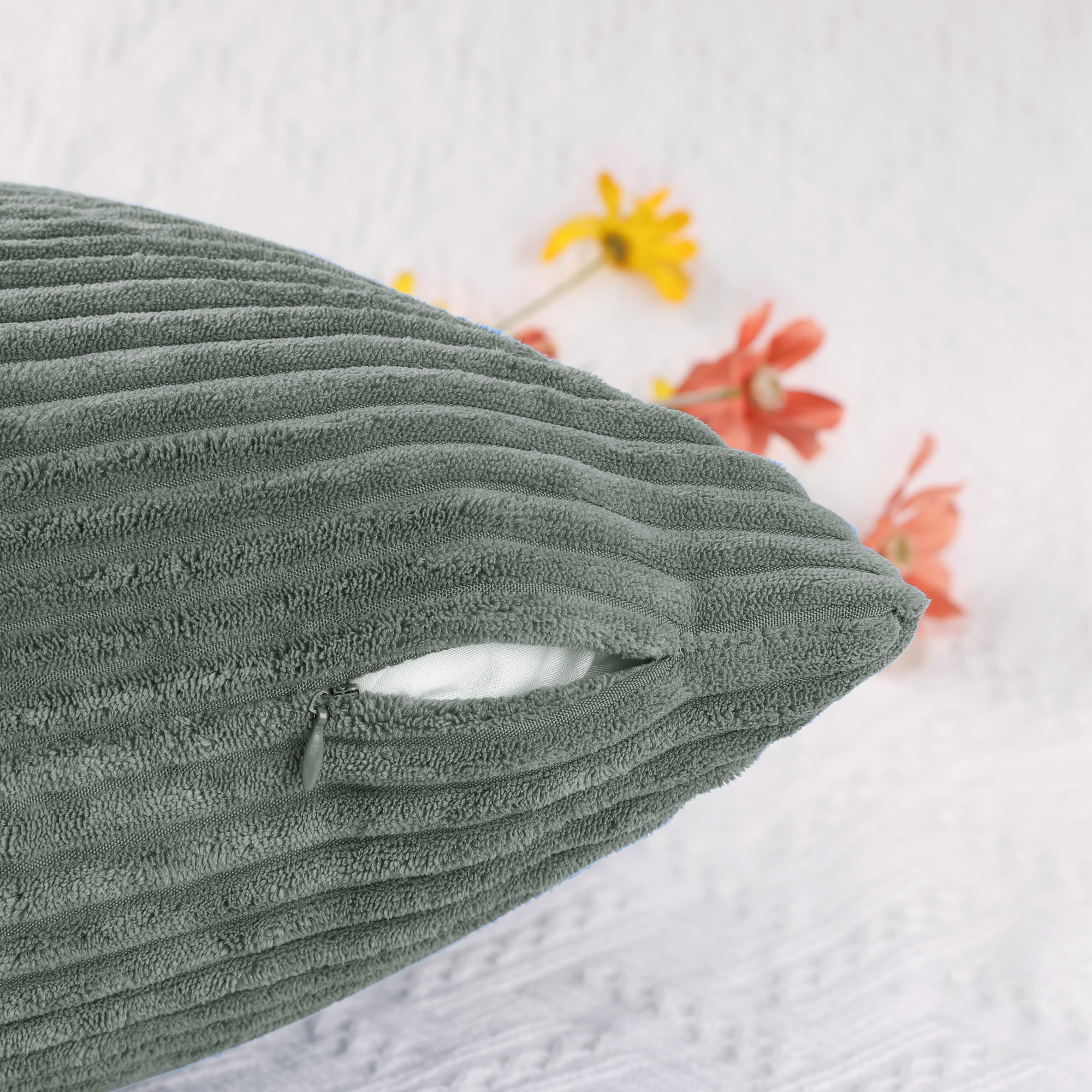 Unique Bargains 4 Pcs Striped Modern Couch Sofa Pillow Covers Grey/White