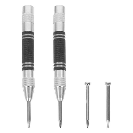 

COSLUS 2 Sets Automatic Center Punches Spring Loaded Center Hole Punches for Wood Metal