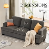 Amerlife Modern 89 inch 3 Seater Sofa, Comfy Deep Seat Couch, Grey Chenille for Living Room, Apartment, Lounge - Walmart.com