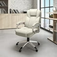 thumbnail image 3 of CorLiving Leon Faux Leather PU Fabric Upholstered Adjustable Height Lumbar Support Tilting Executive Adult Office Chair, 3 of 6
