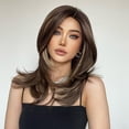 thumbnail image 4 of Women's Wig Side Parting Medium Length Wavy Hair Wig with, 4 of 8