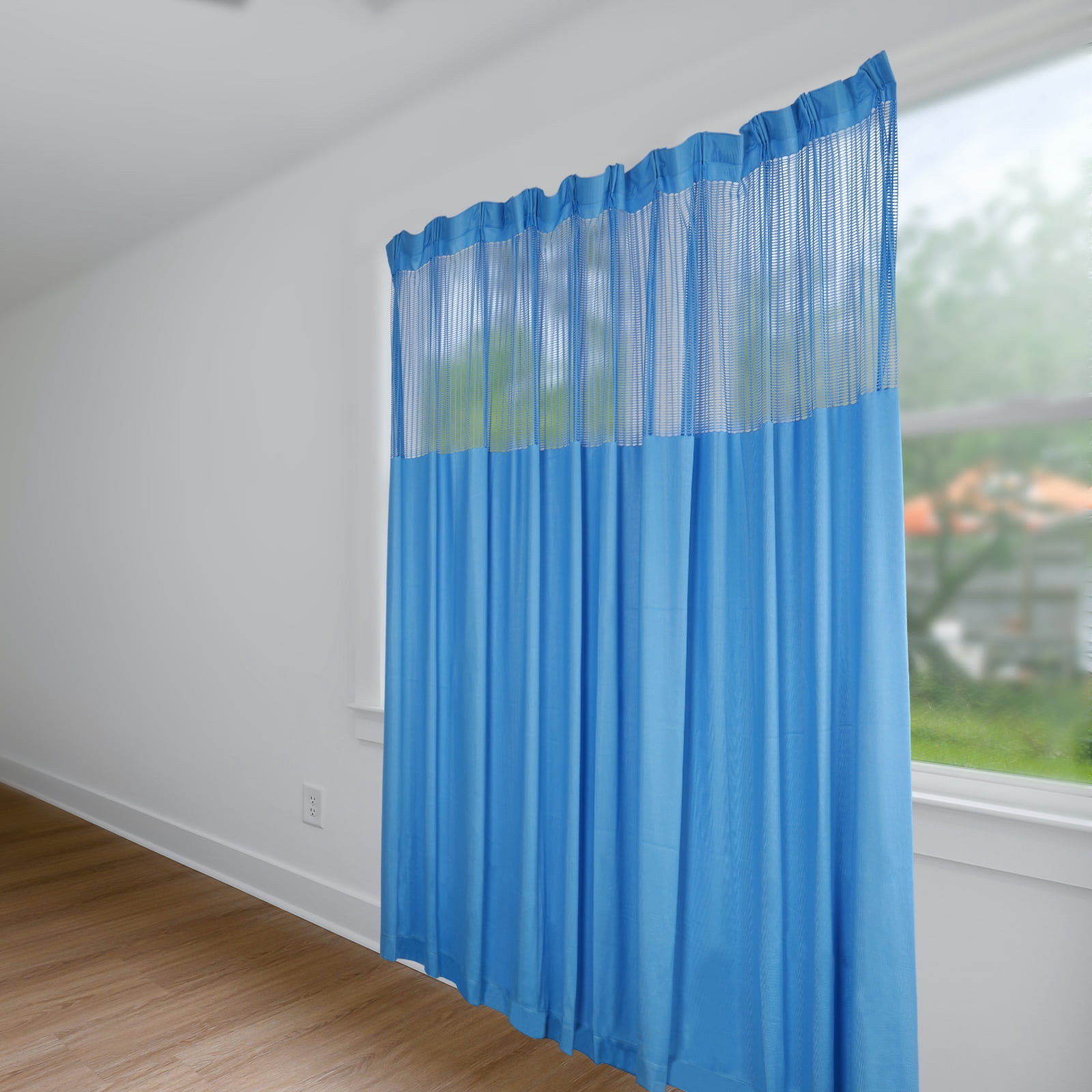 Room Divider Curtain Blue SPA Salons School Nursery Screen Partition 12ftx8ft for Schools, Shared Bedrooms