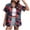 C-Blue895, variant on DHFJKG Women's Baggy Lapel Shirt Short Sleeve Summer Floral Print Button Down Beach Hawaii Vacation Clothes Trendy Tops