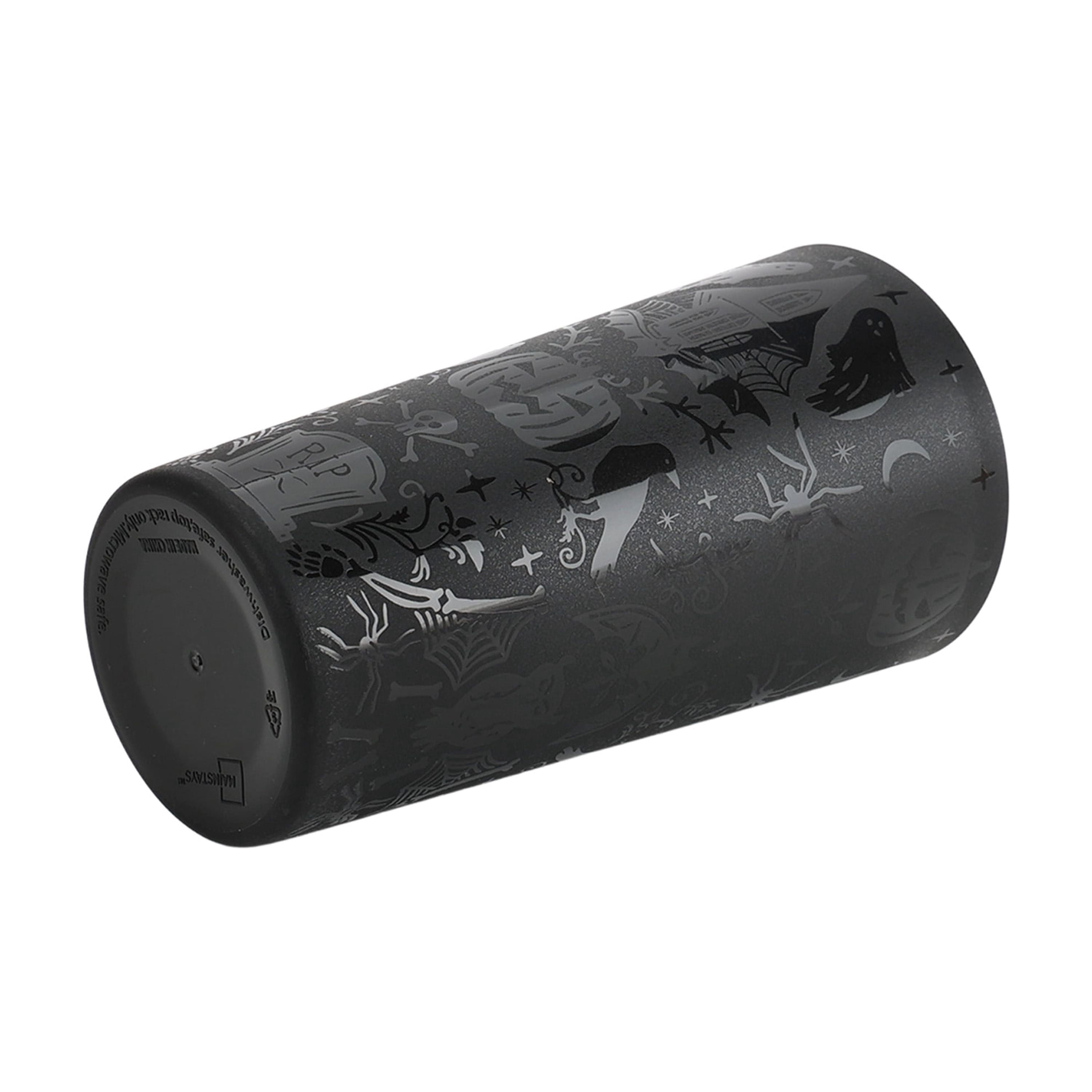 Mainstays 26 Ounce Round Plastic Etched Halloween Tumbler, Black