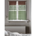 thumbnail image 5 of Sage Green Brown Flowers Curtains 45 Inch Length,Sheer Curtains for Bedroom Living Room Window Classic Botanical Art Elegant Rod Pocket Drapes Kitchen Curtains Small Half Window 52"x45" 2 Panels, 5 of 6