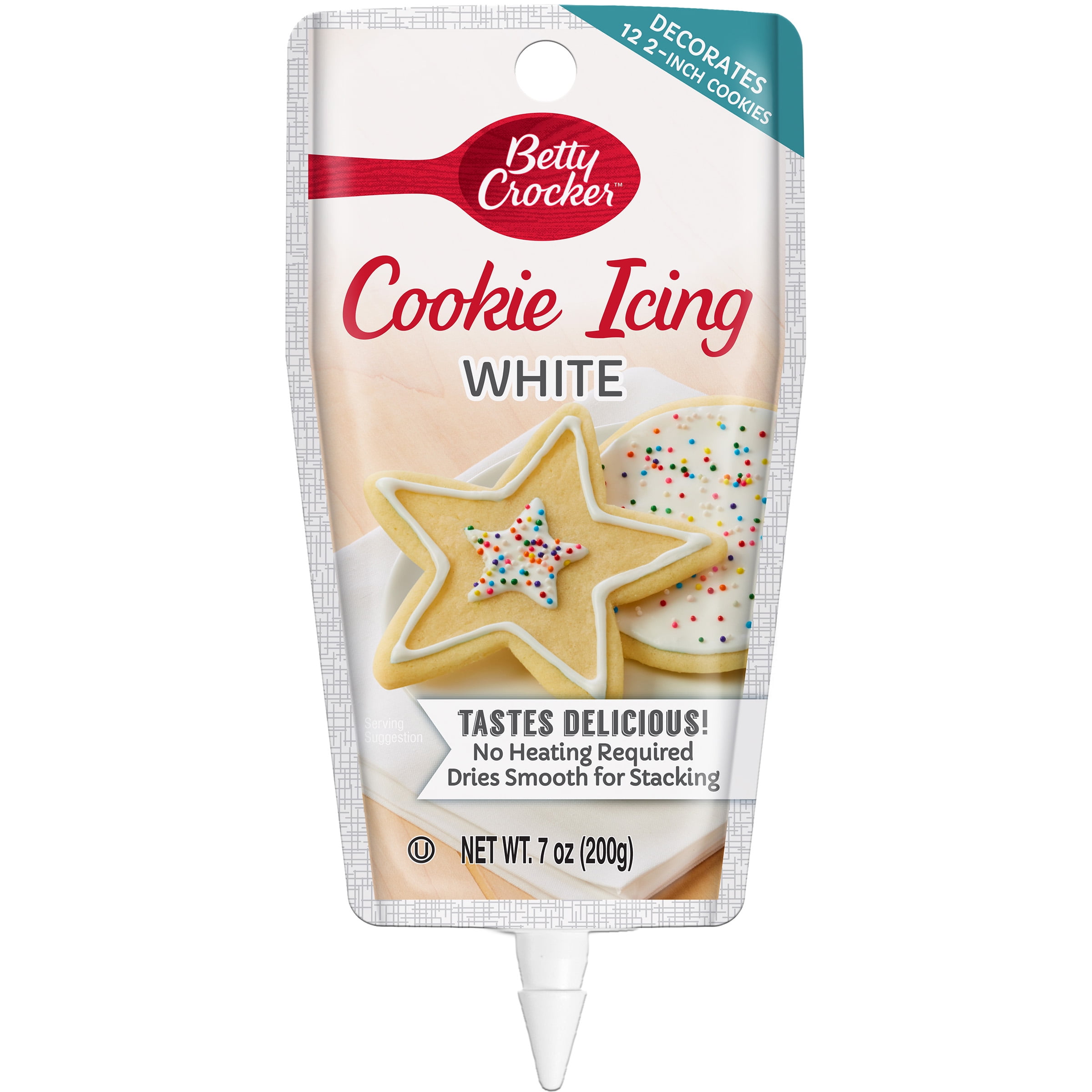 Betty Crocker White Cookie Decorating Icing, Vanilla Flavor, 7 Ounce Pouch