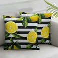 thumbnail image 3 of nygtbtfer Yellow Lemons Black and White Stripes Double Sided Pillow Cases Summer Fresh Fruit Pattern Plush Pillowcase Square Cushion Pillow Covers for Sofa Bed Home Decor  White, 3 of 7